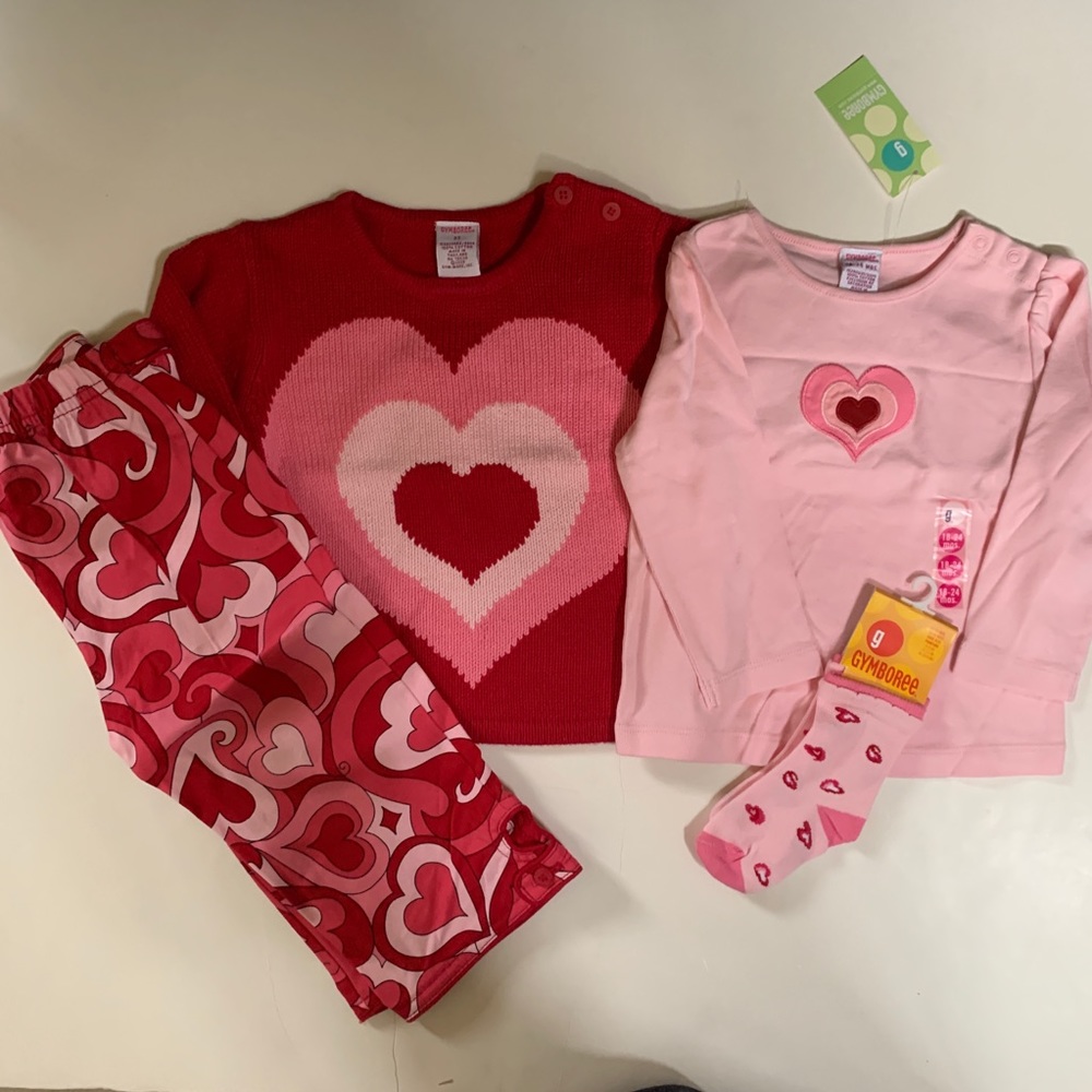 Gymboree 4pc Girl’s Groovy Valentine Heart Outfit